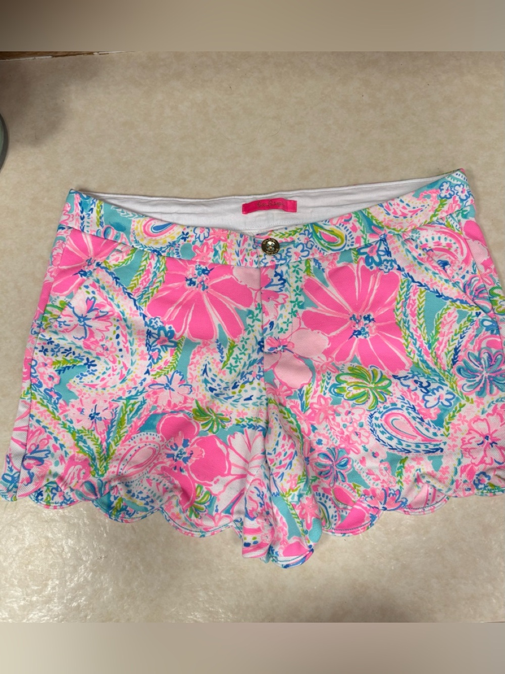 Lilly Pulitzer NWT 5" Buttercup Knit Shorts Flock Full Of Fun Size 12